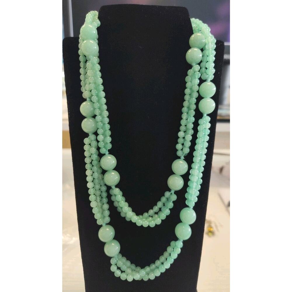 Judie Ingram Adventurine Beaded Necklace 30"